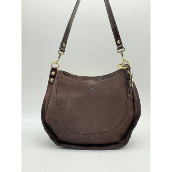 Patricia Nash Caletta soft suede leather shoulder crossbody + Dust bag CHOCOLATE - Picture 2 of 13